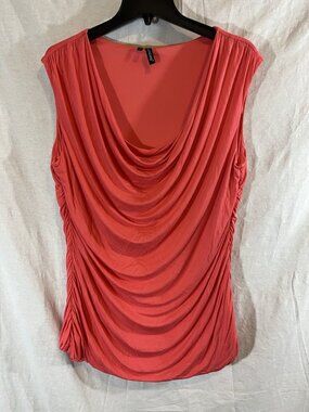 Maurice’s Women’s 2X Coral Pink Sleeveless Ruched Blouse